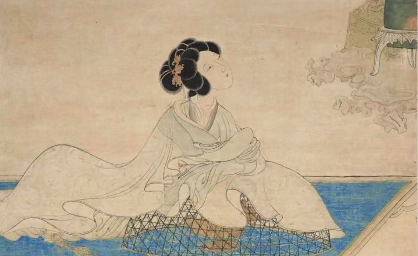 斜倚薰笼图
